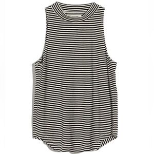 Madewell Mockneck Shirttail Tank Top in Stripe